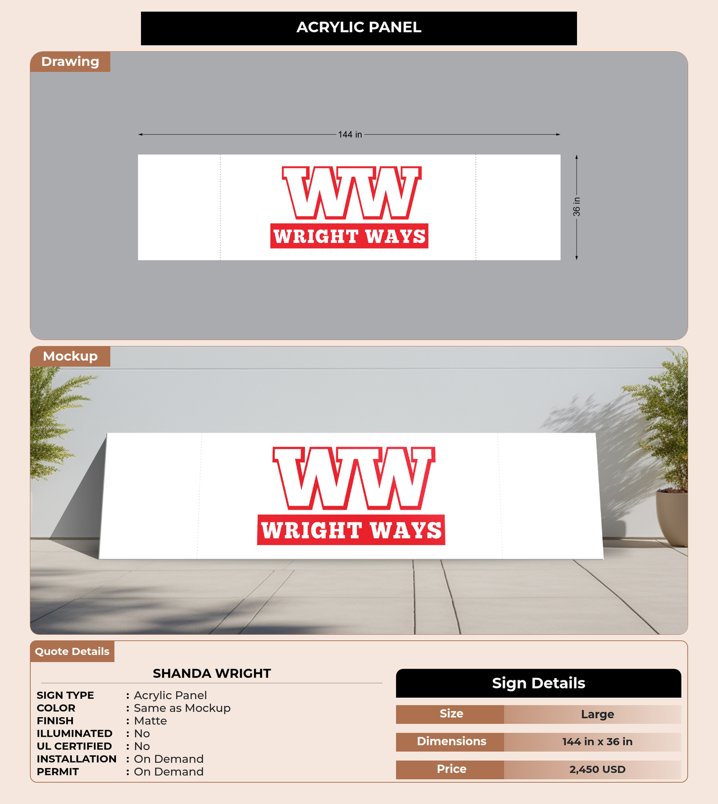 CUSTOM MOCKUP SIGN FOR Shanda Wright