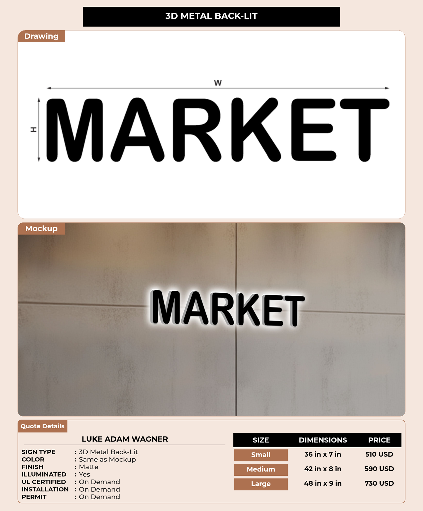 CUSTOM MOCKUP SIGN FOR Luke Adam Wagner