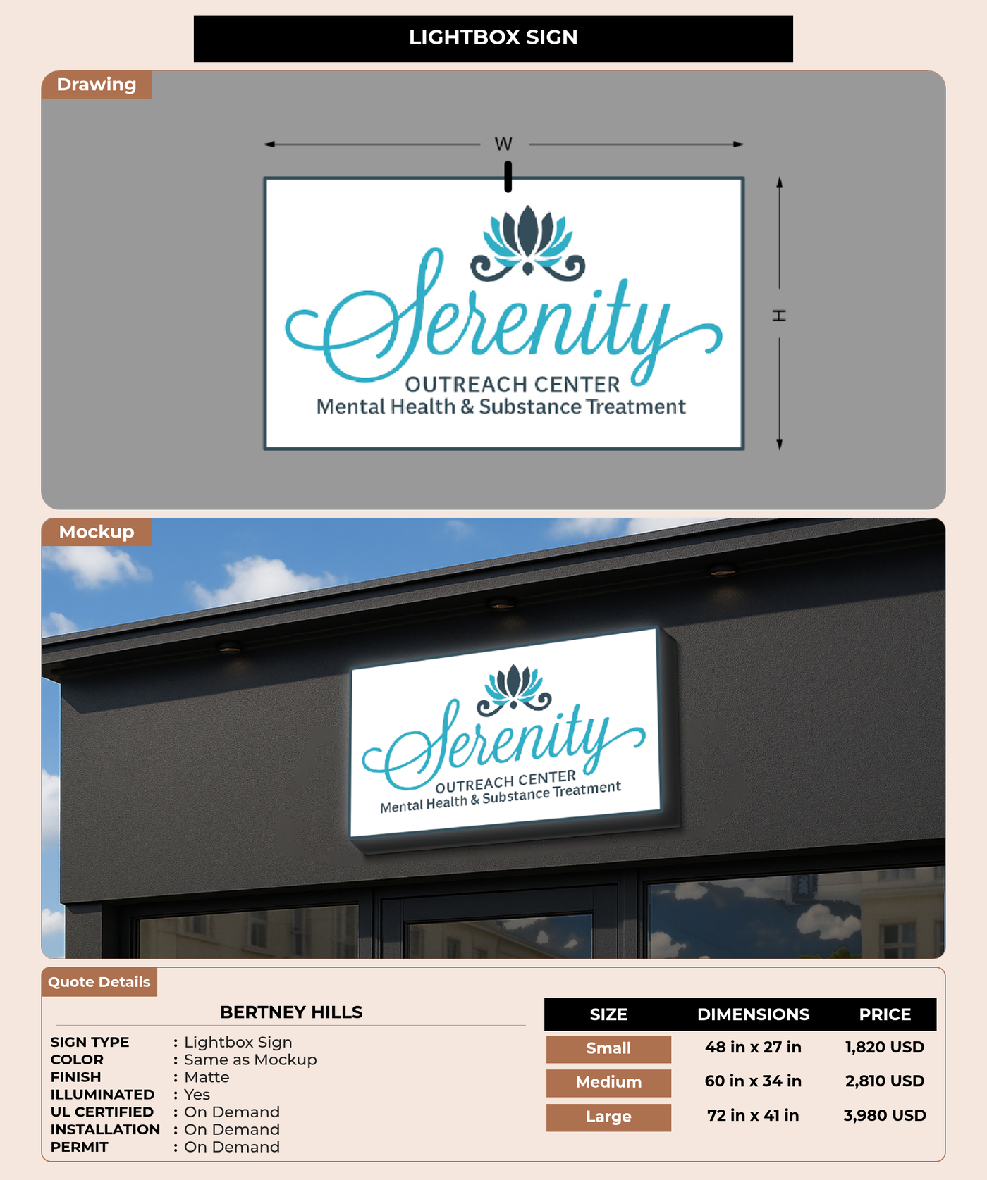 CUSTOM MOCKUP SIGN FOR Bertney Hills