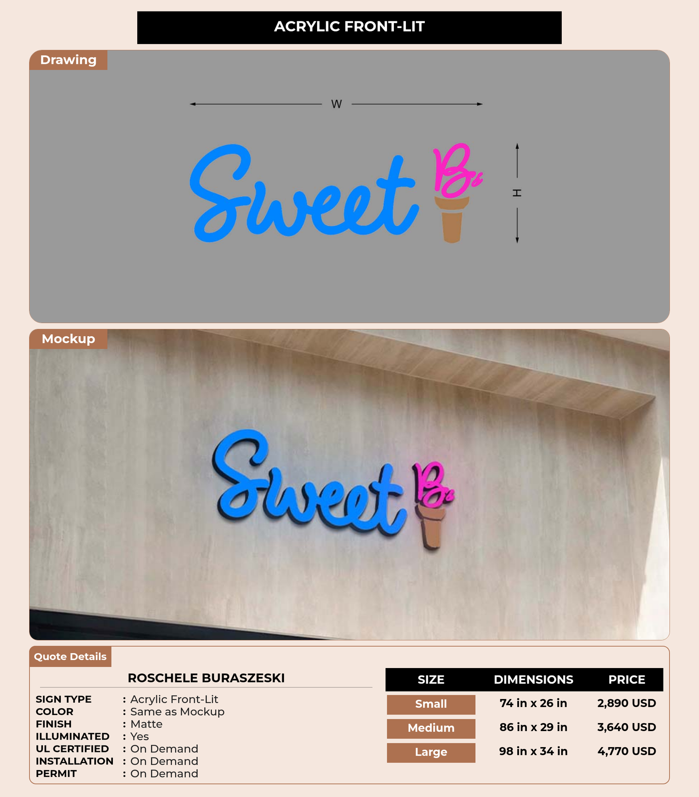 CUSTOM MOCKUP SIGN FOR Roschele Buraszeski
