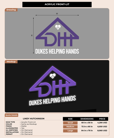 CUSTOM MOCKUP SIGN FOR Lindy Hutchinson