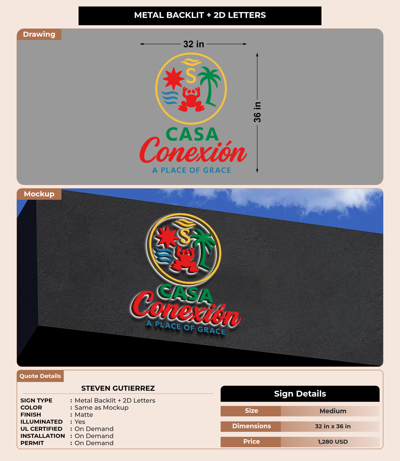CUSTOM MOCKUP SIGN FOR Steven Gutierrez