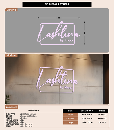 CUSTOM MOCKUP SIGN FOR Rhoxana