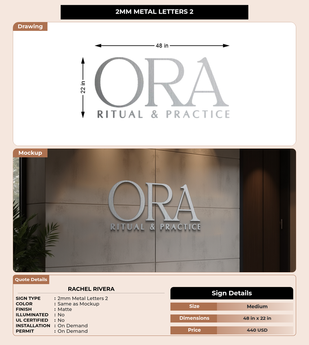 CUSTOM MOCKUP SIGN FOR Rachel rivera