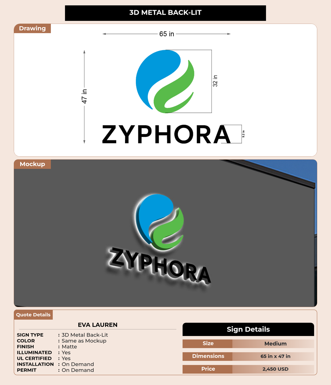 CUSTOM MOCKUP SIGN FOR Eva Lauren