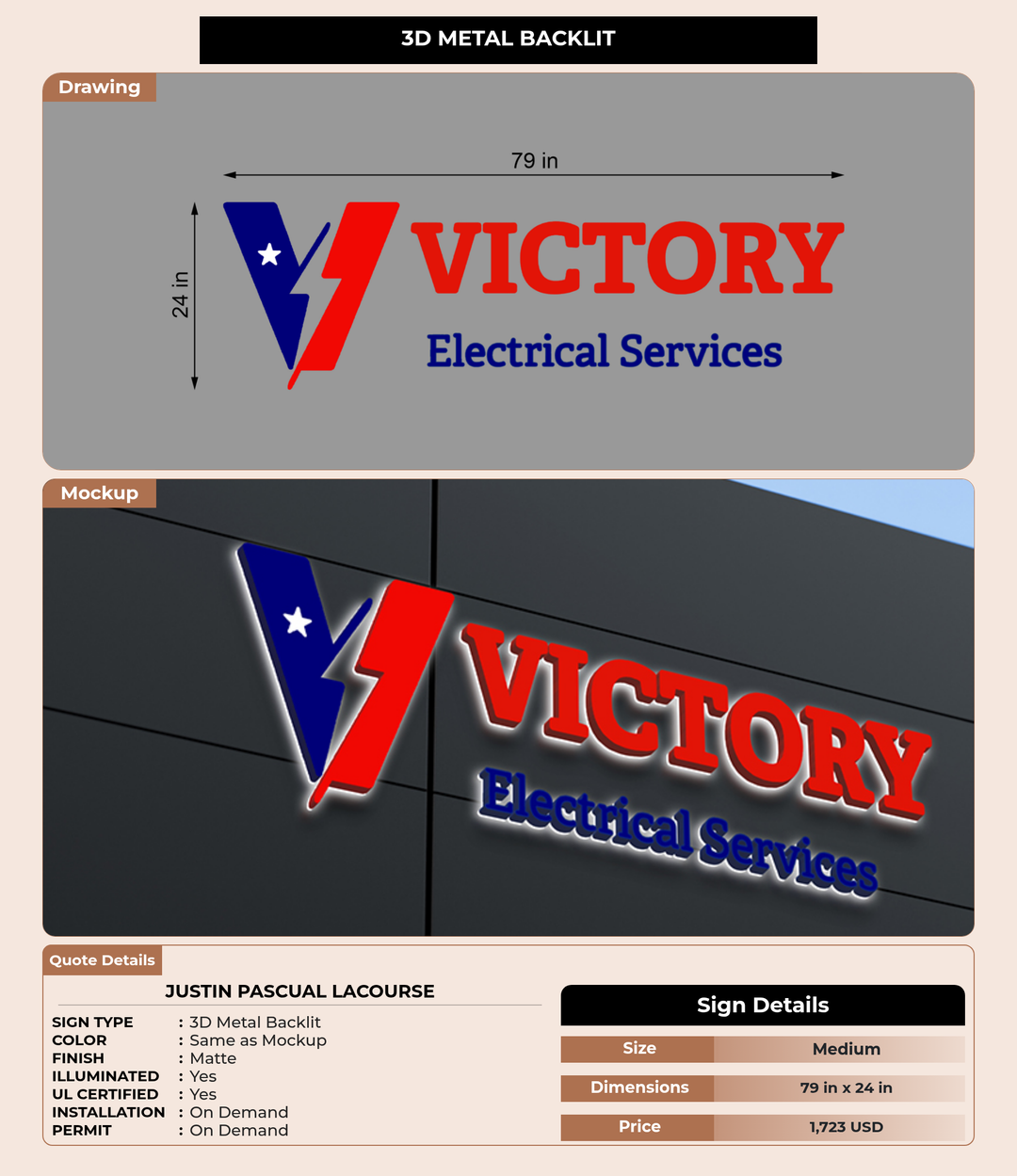 CUSTOM MOCKUP SIGN FOR Justin Pascual LaCourse