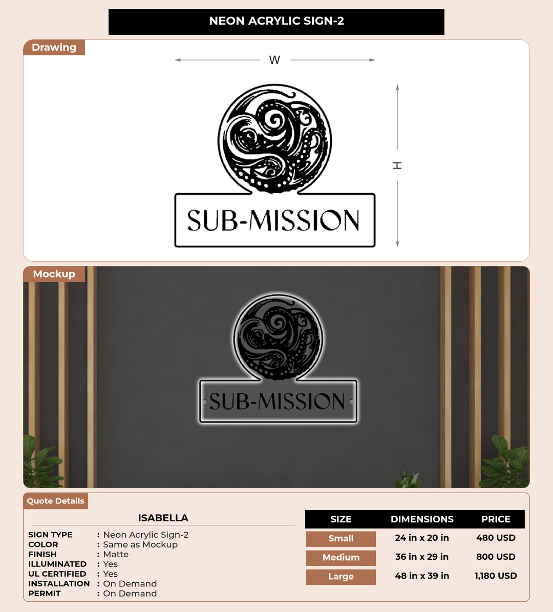 CUSTOM MOCKUP SIGN FOR Isabella