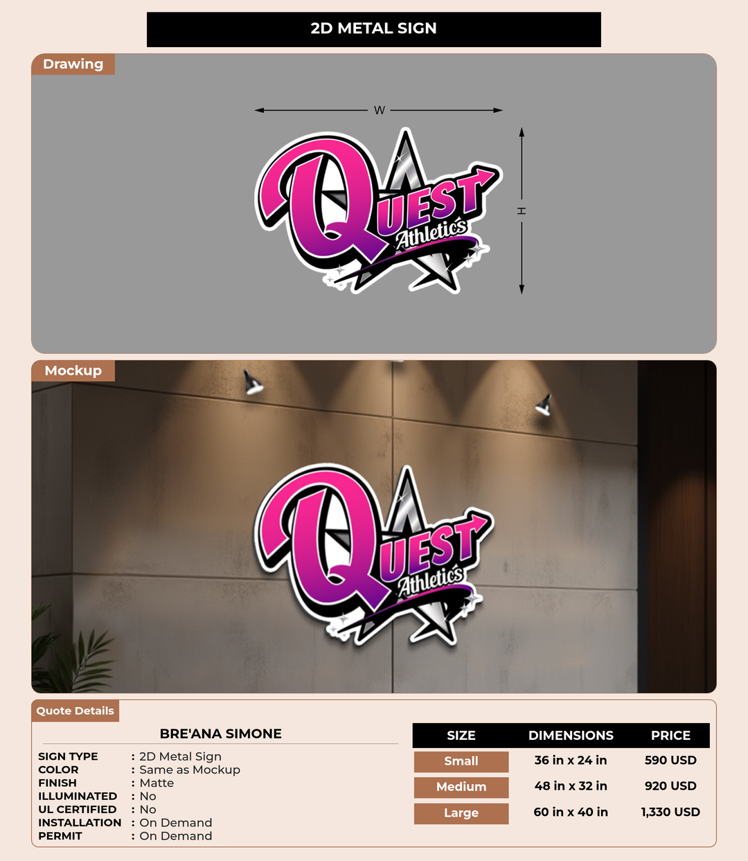 CUSTOM MOCKUP SIGN FOR Bre&