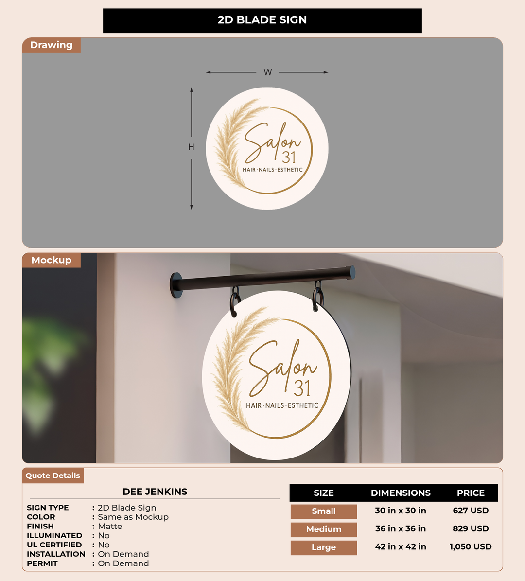CUSTOM MOCKUP SIGN FOR Dee Jenkins
