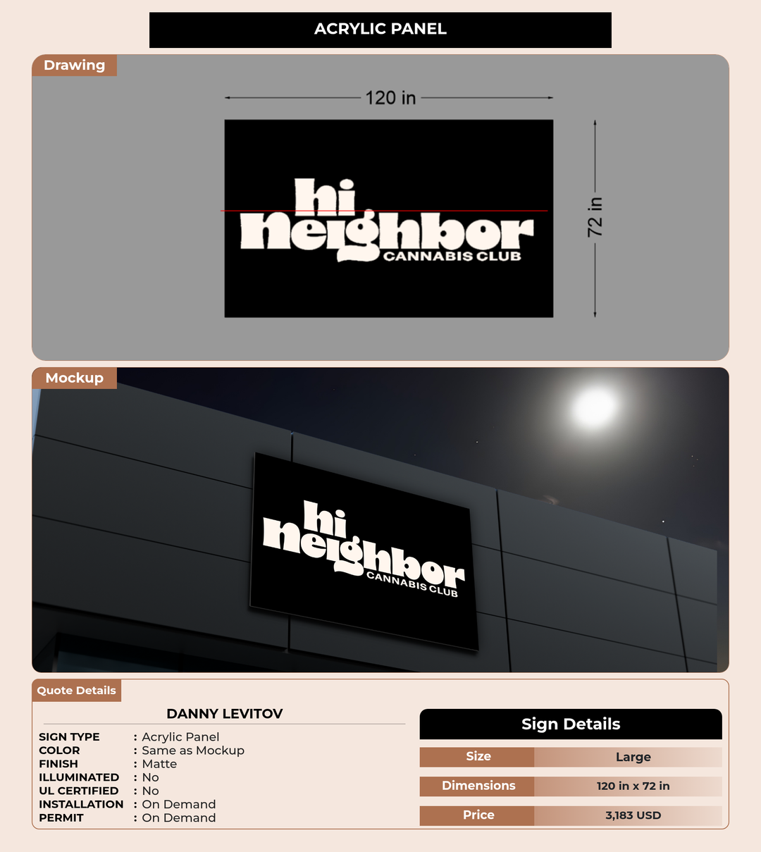 CUSTOM MOCKUP SIGN FOR Danny Levitov