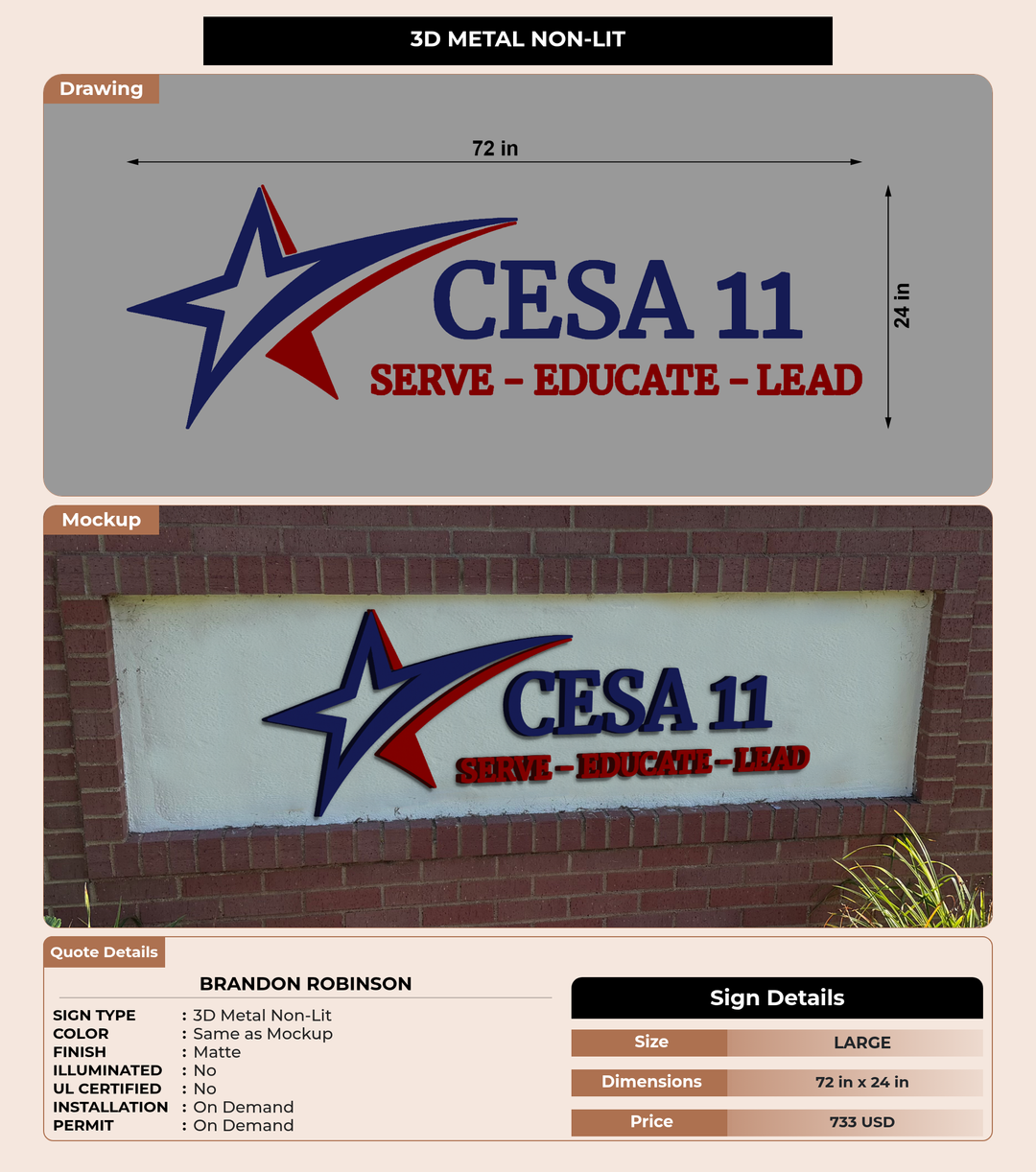 CUSTOM MOCKUP SIGN FOR Brandon Robinson