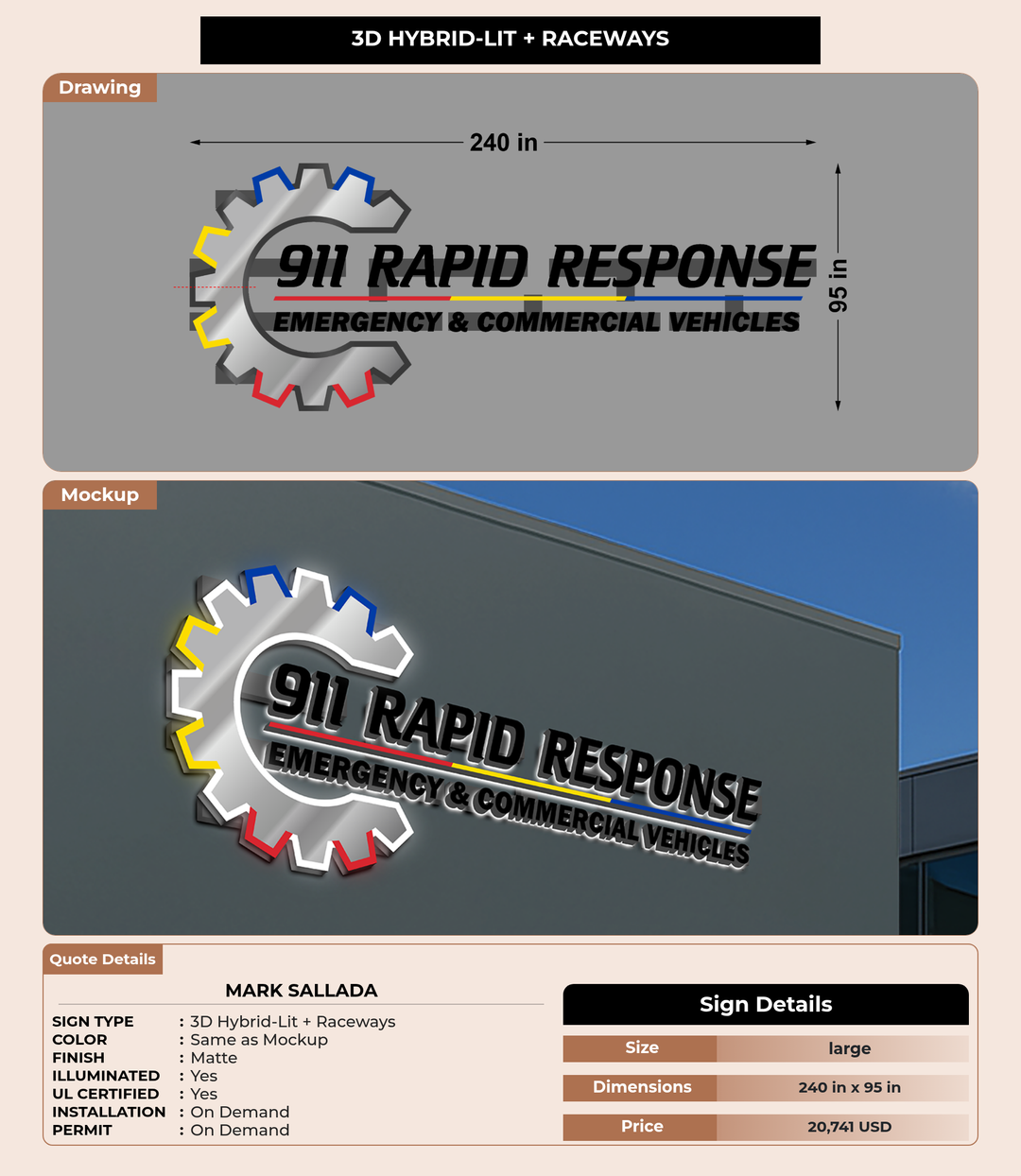 CUSTOM MOCKUP SIGN FOR Mark Sallada
