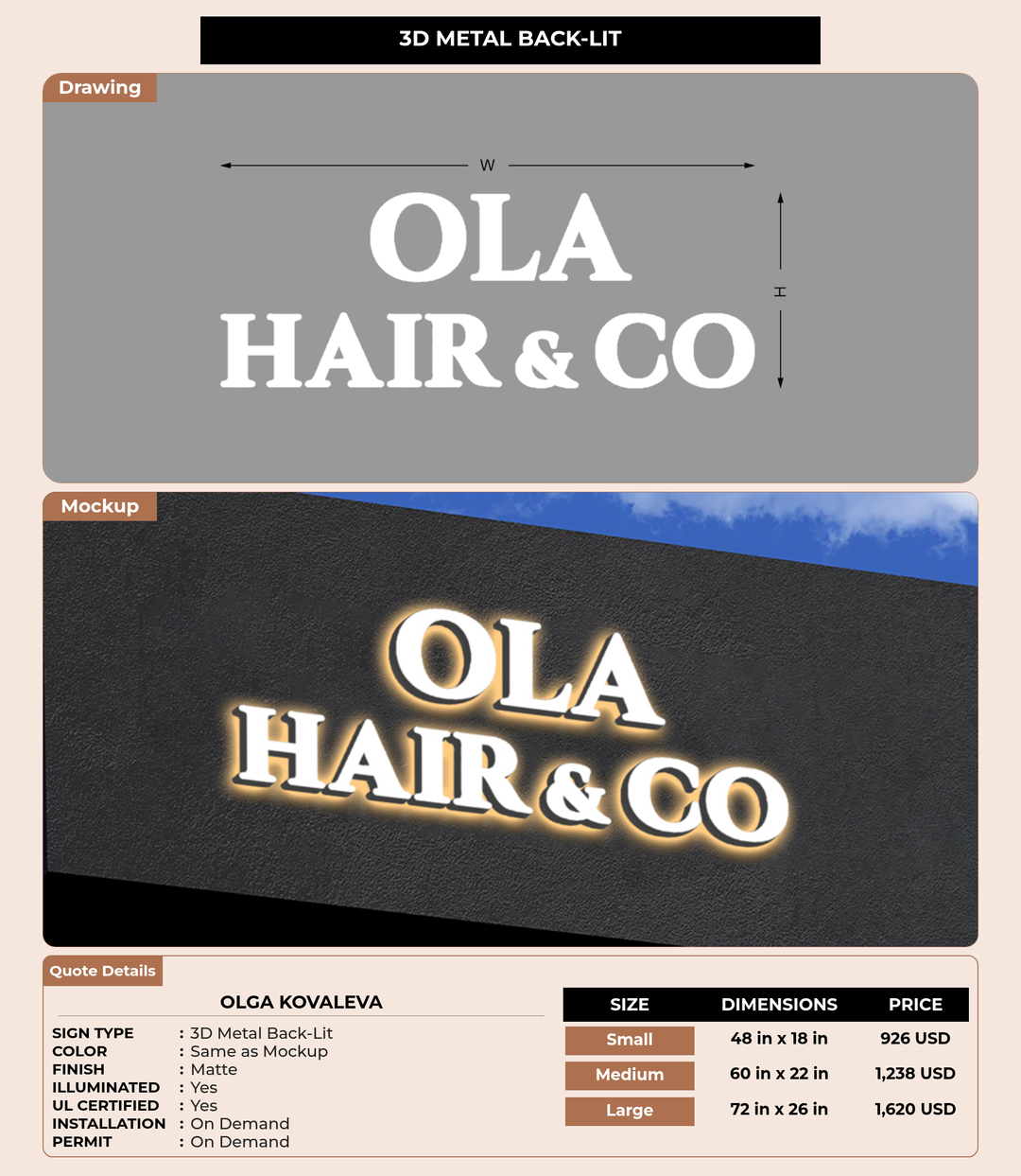 CUSTOM MOCKUP SIGN FOR Olga Kovaleva
