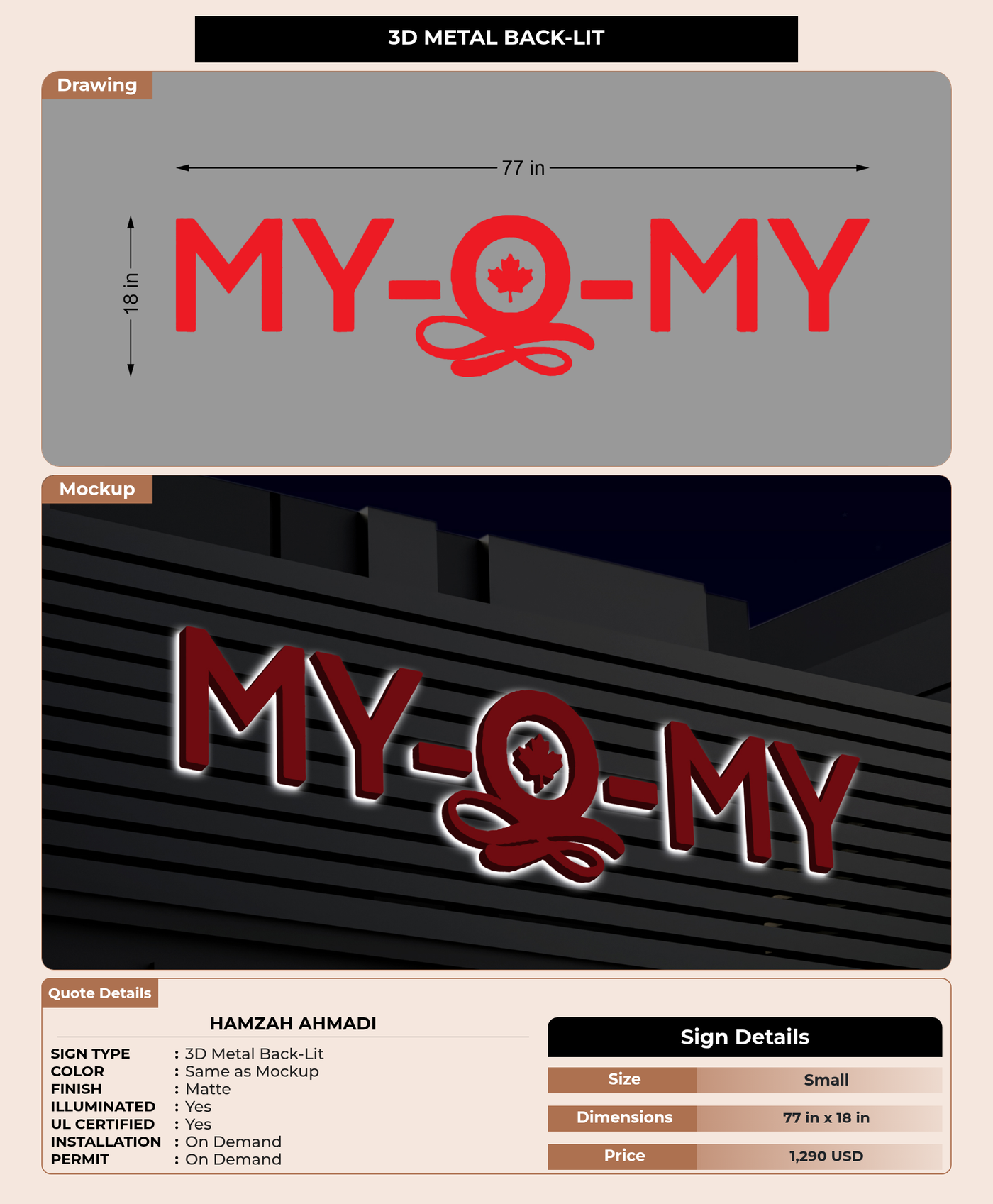 CUSTOM MOCKUP SIGN FOR Hamzah Ahmadi