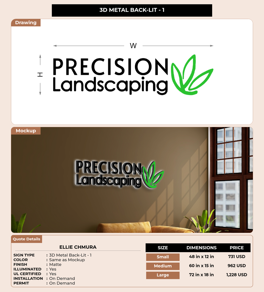 CUSTOM MOCKUP SIGN FOR Ellie Chmura