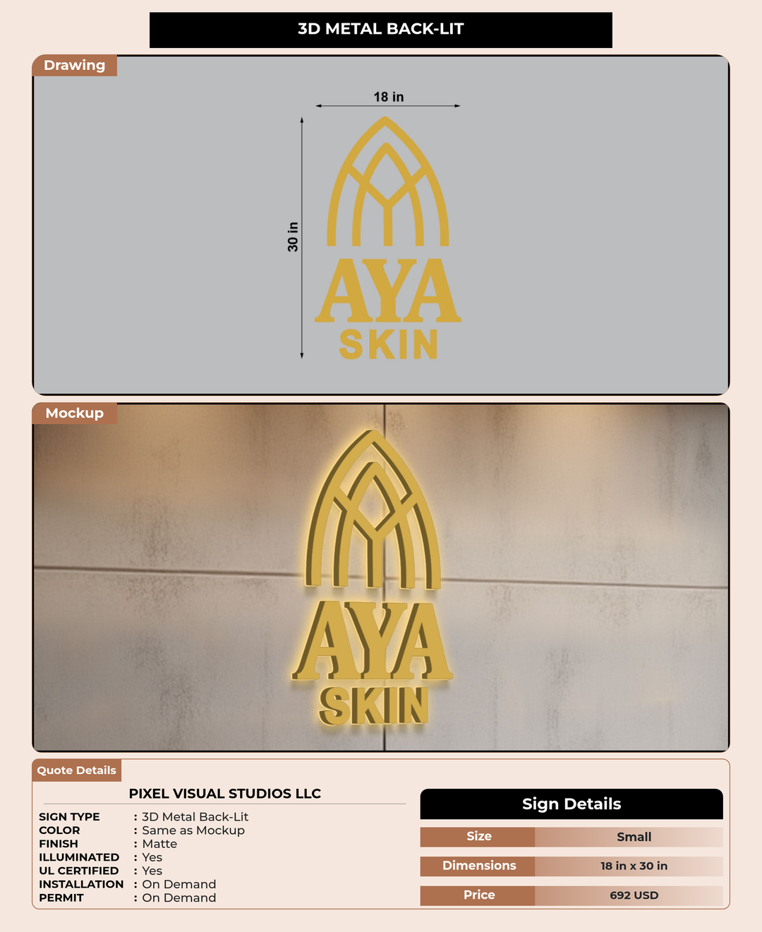 CUSTOM MOCKUP SIGN FOR PIXEL VISUAL STUDIOS LLC