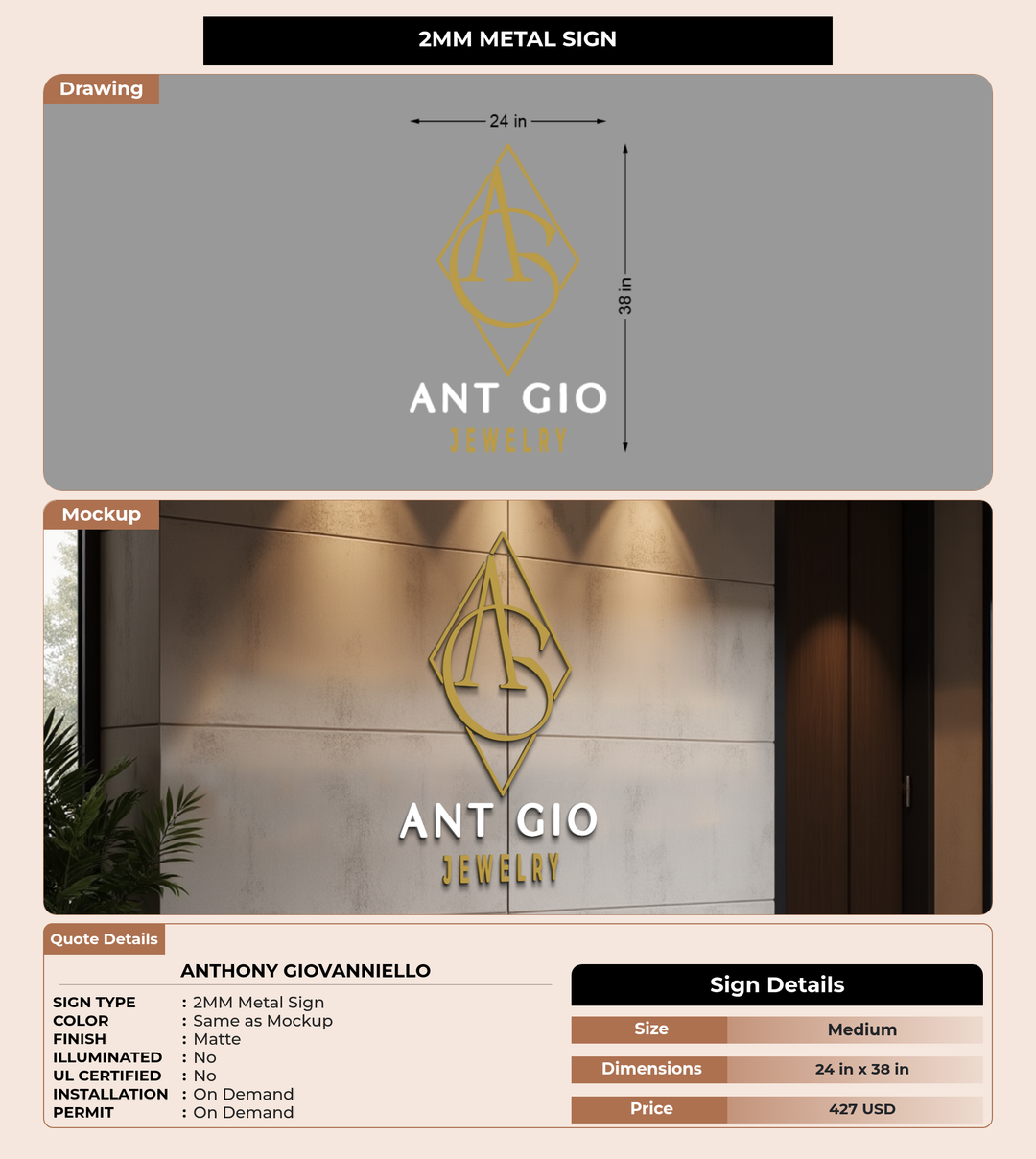 CUSTOM MOCKUP SIGN FOR Anthony Giovanniello