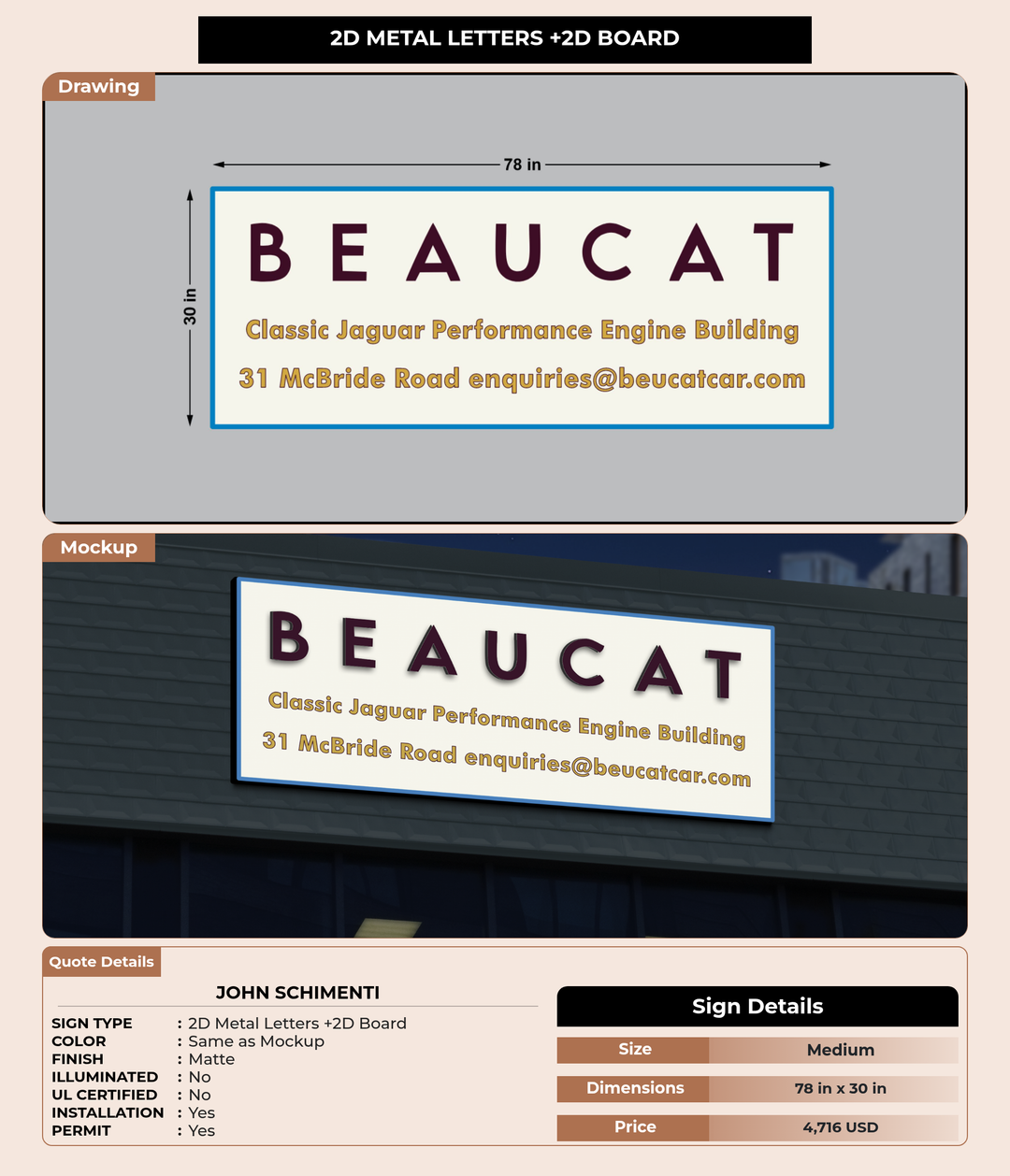 CUSTOM MOCKUP SIGN FOR John Schimenti