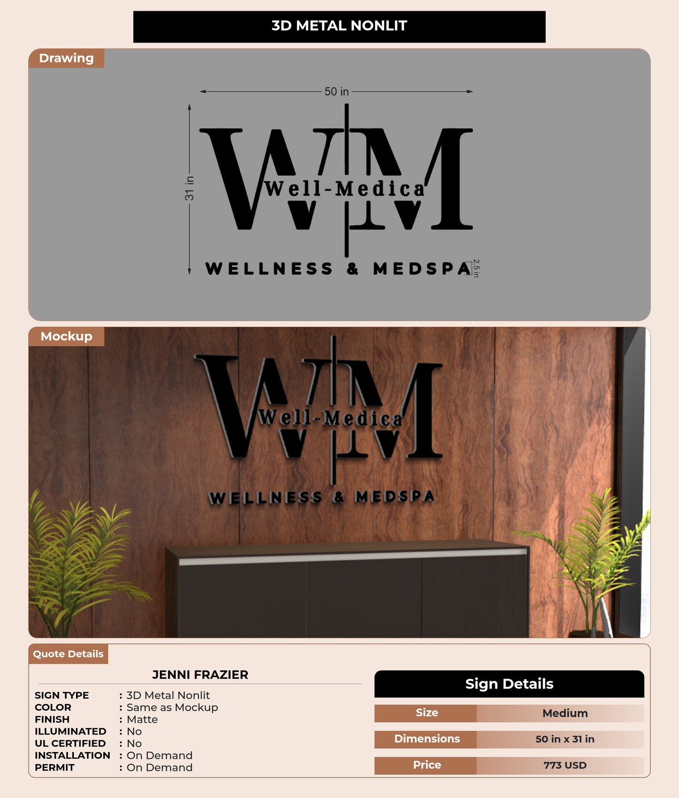 CUSTOM MOCKUP SIGN FOR Jenni Frazier