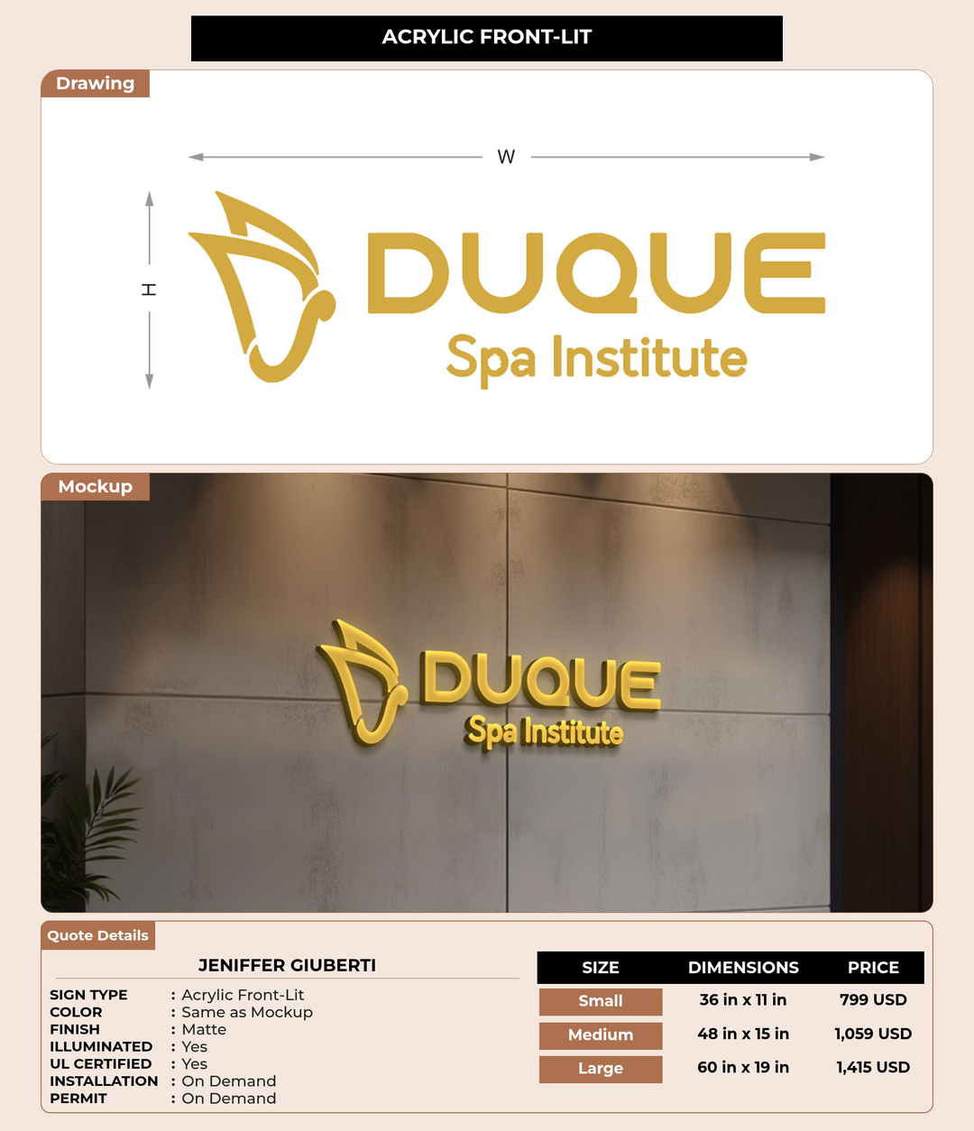 CUSTOM MOCKUP SIGN FOR Jeniffer Giuberti