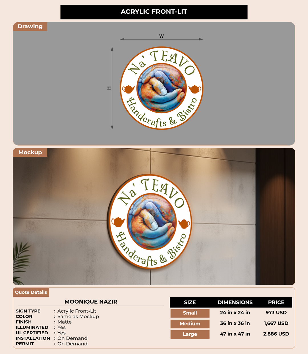 CUSTOM MOCKUP SIGN FOR Moonique  Nazir