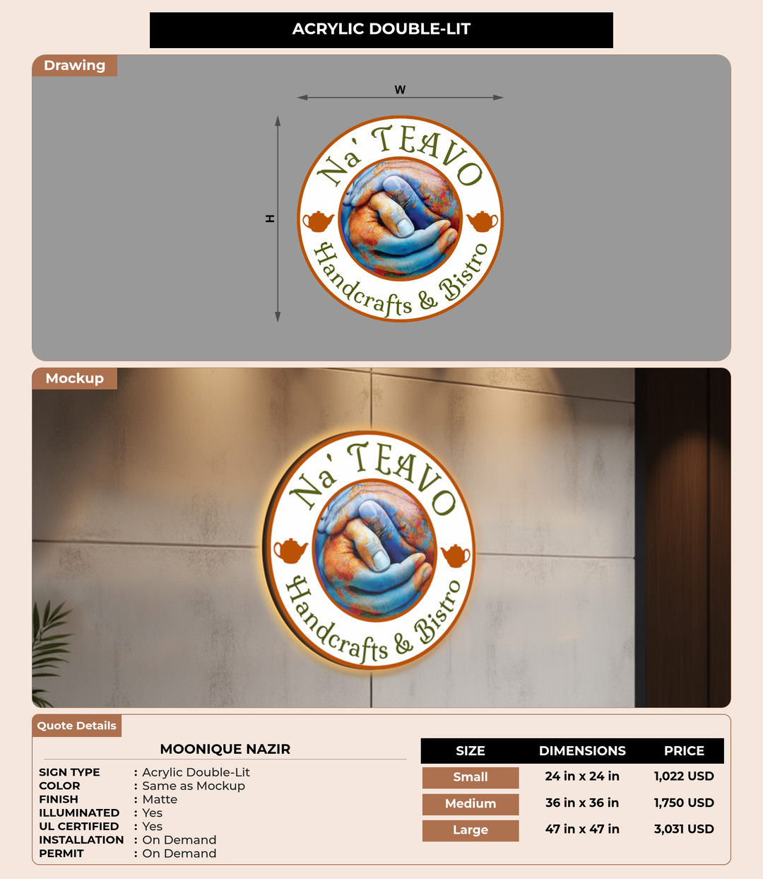 CUSTOM MOCKUP SIGN FOR Moonique  Nazir