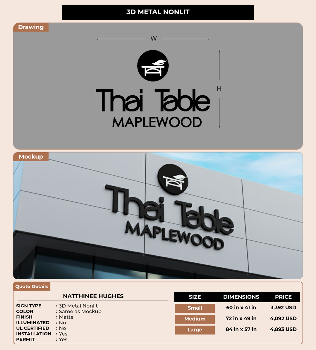 CUSTOM MOCKUP SIGN FOR Natthinee Hughes