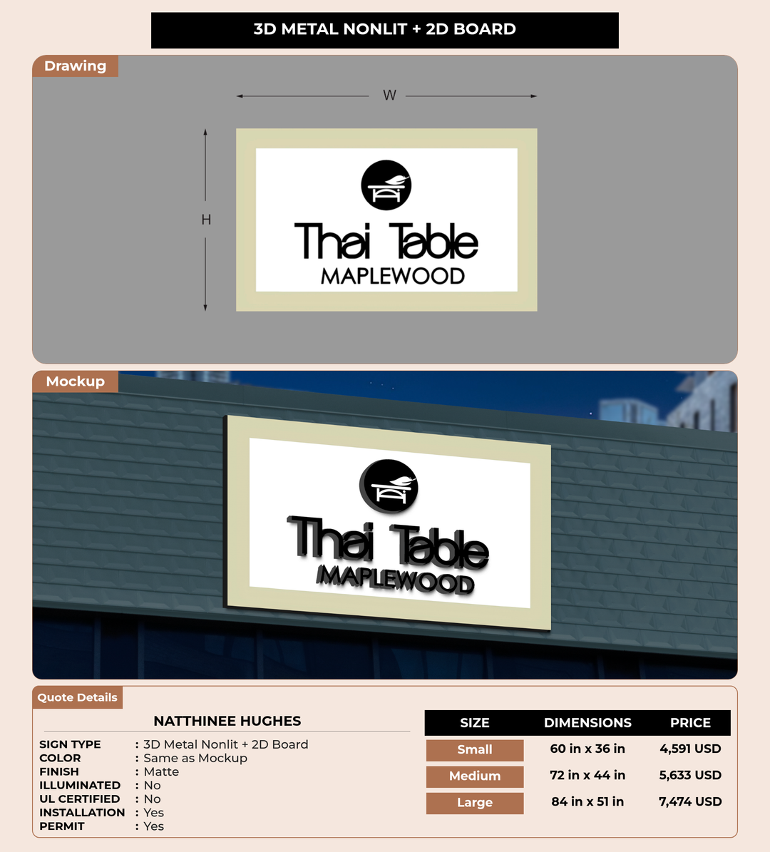 CUSTOM MOCKUP SIGN FOR Natthinee Hughes