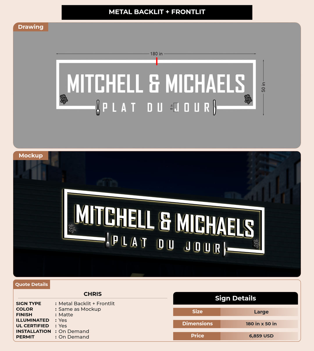 CUSTOM MOCKUP SIGN FOR Chris