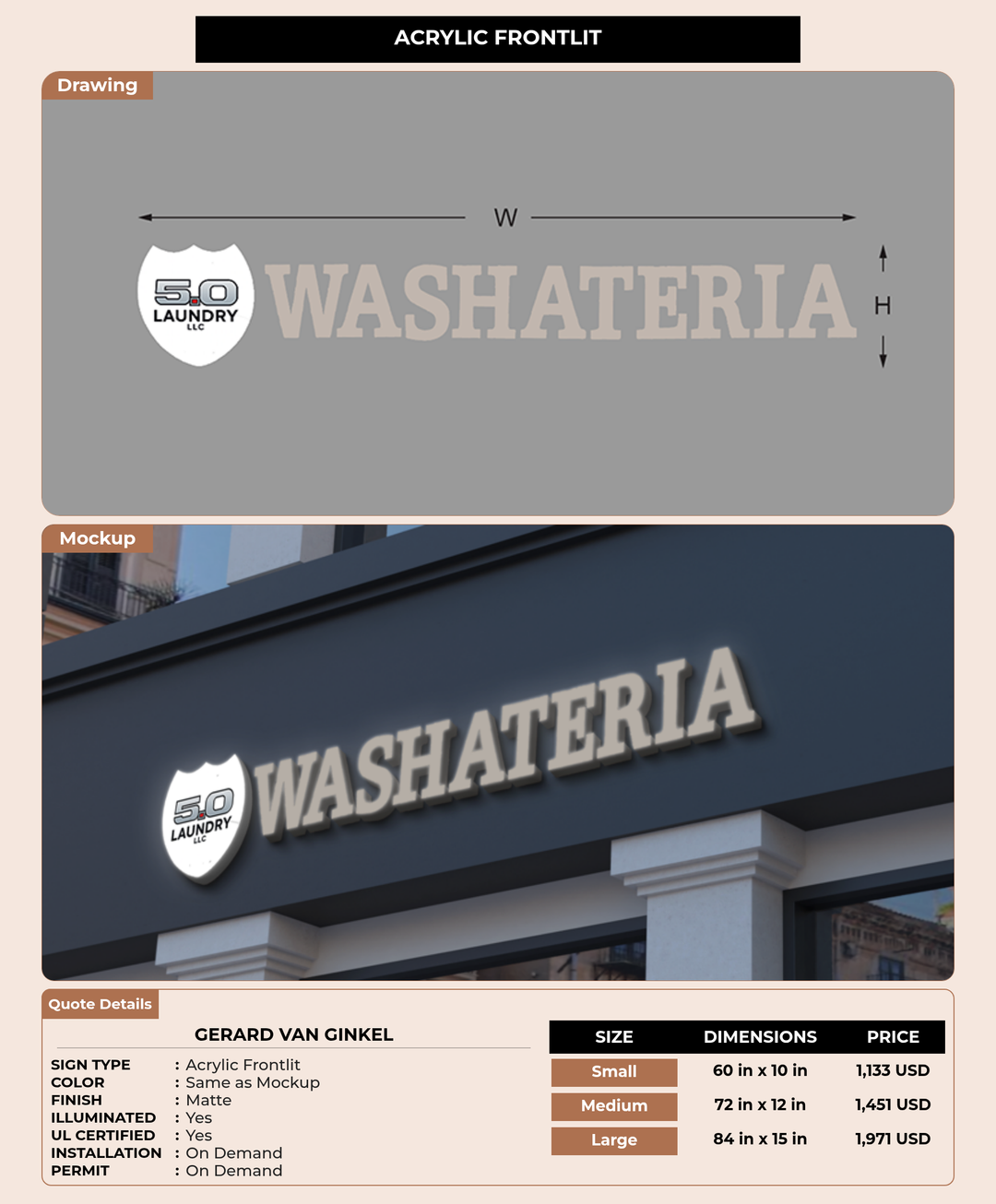 CUSTOM MOCKUP SIGN FOR Gerard Van Ginkel