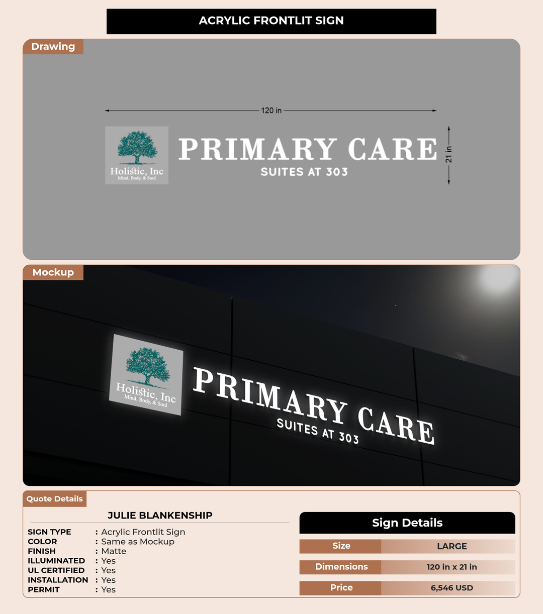 CUSTOM MOCKUP SIGN FOR Julie Blankenship