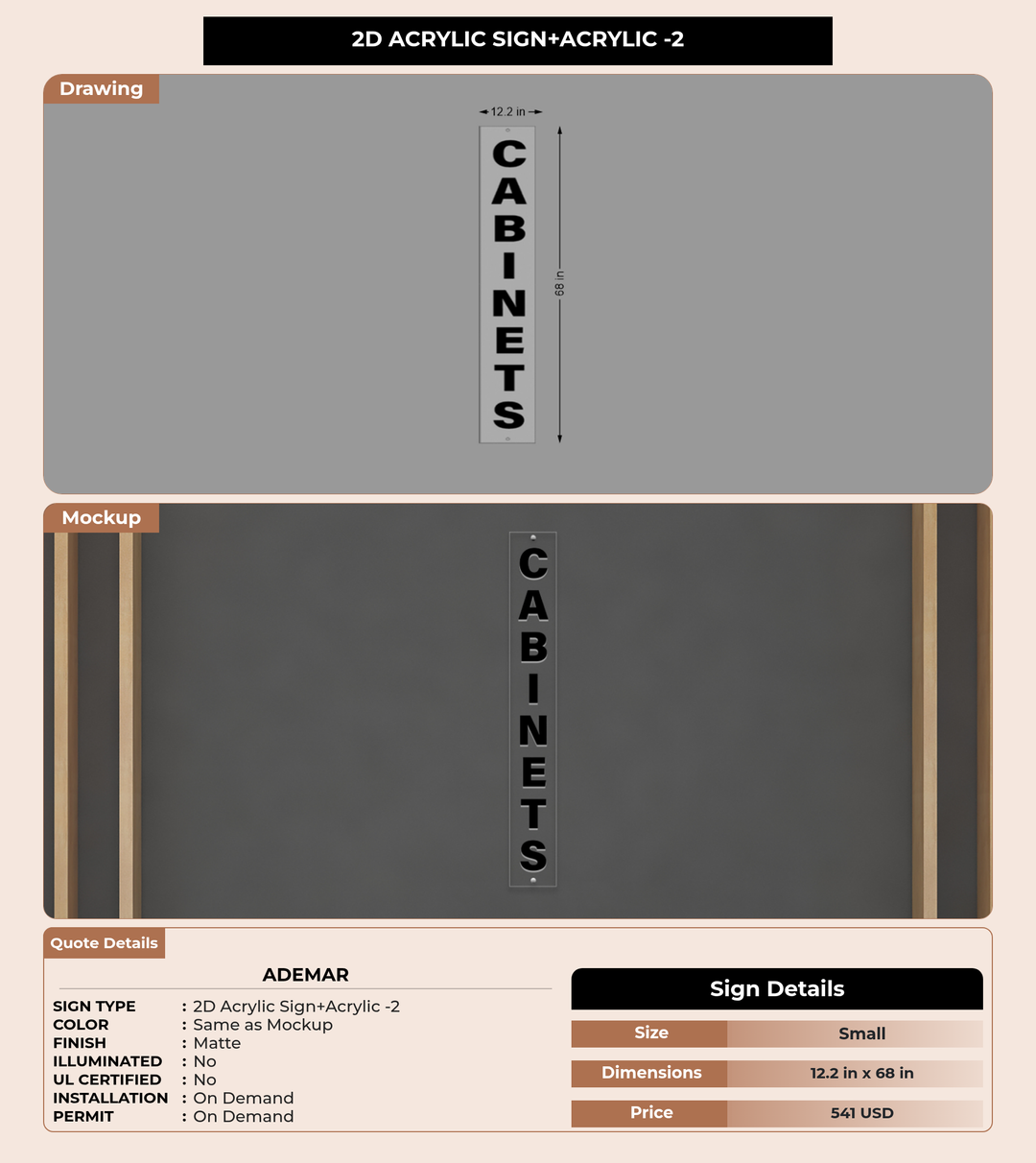 CUSTOM MOCKUP SIGN FOR Ademar