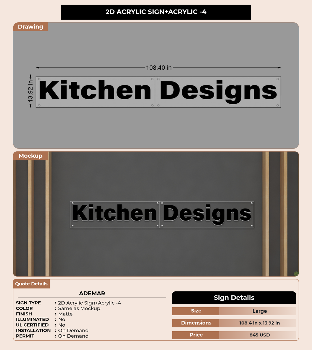 CUSTOM MOCKUP SIGN FOR Ademar