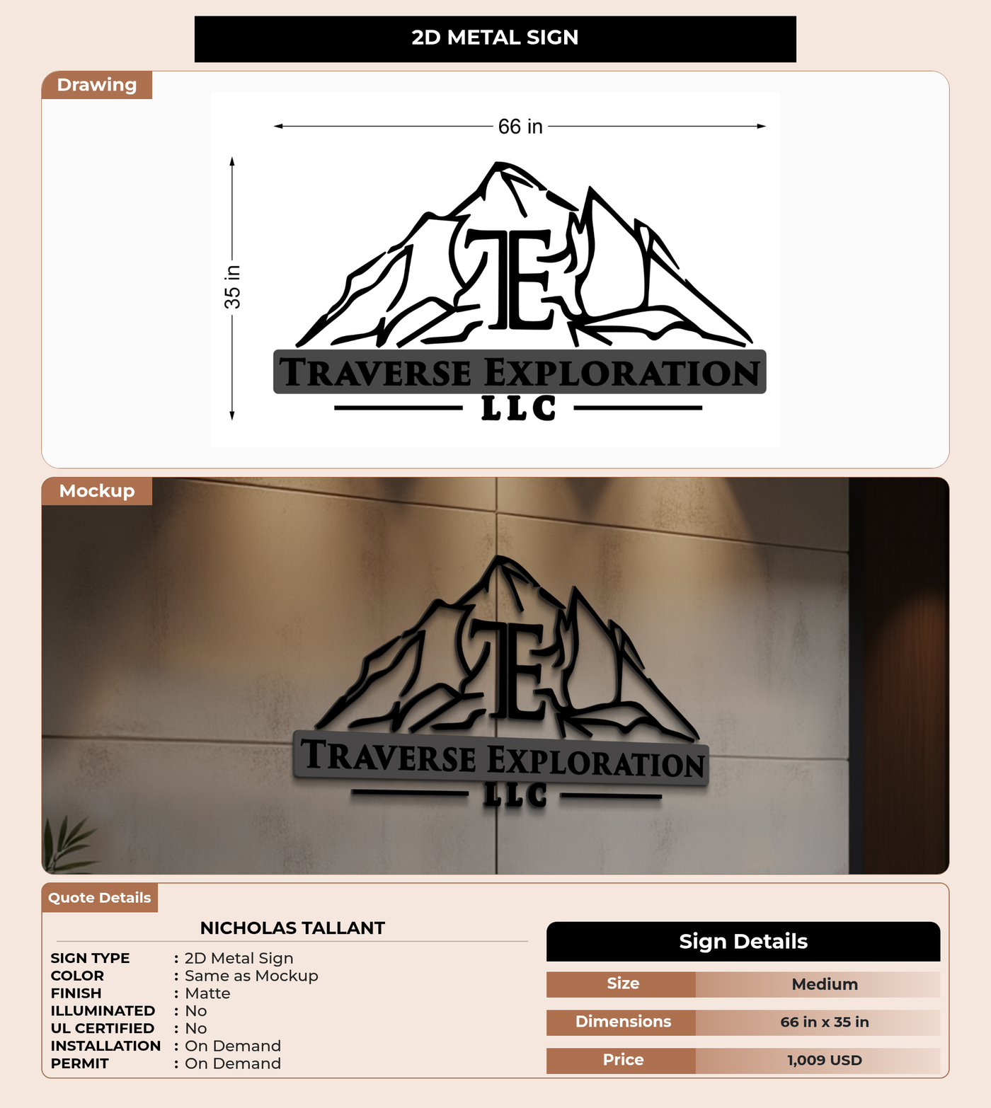 CUSTOM MOCKUP SIGN FOR Nicholas Tallant