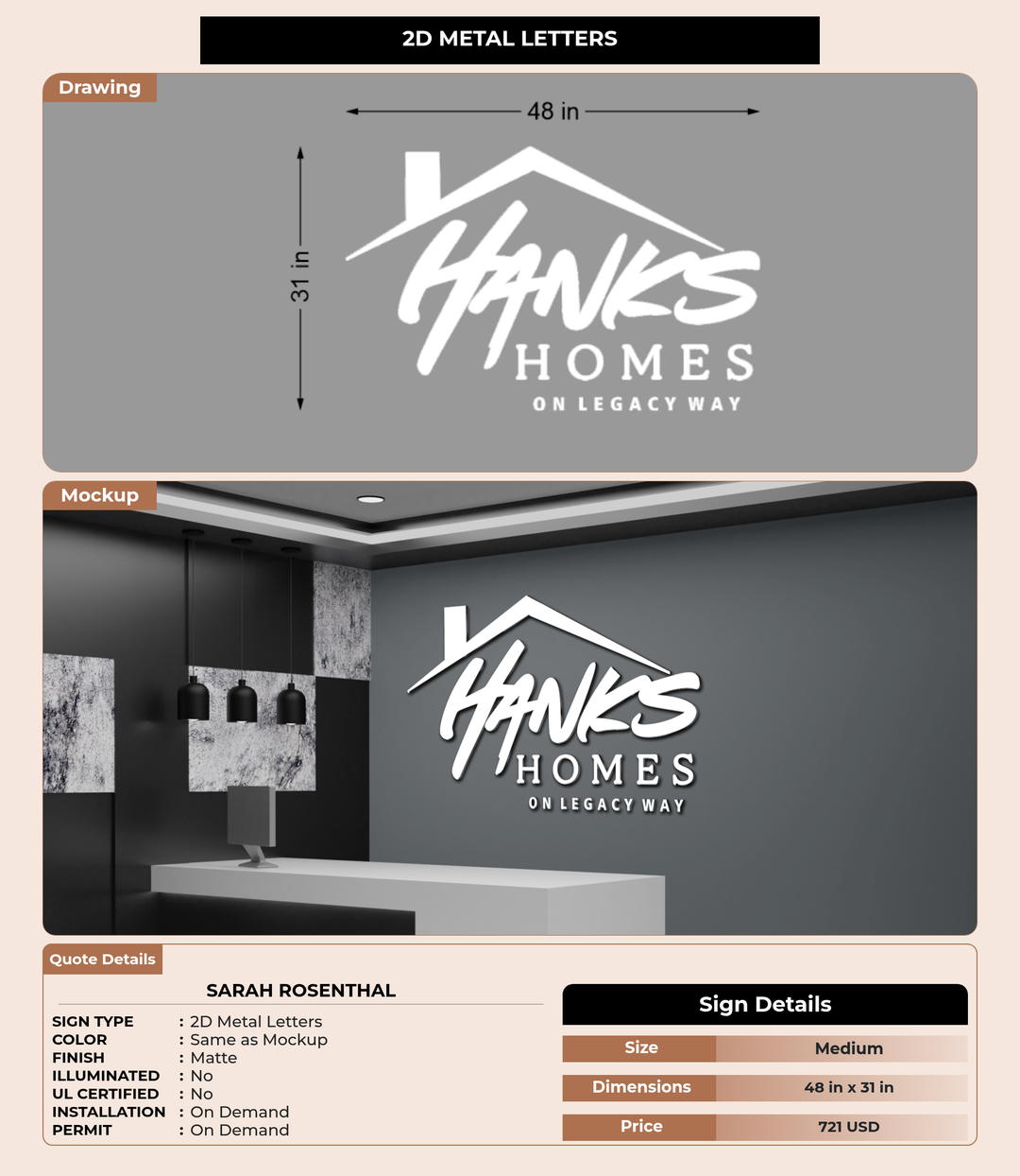 CUSTOM MOCKUP SIGN FOR Sarah Rosenthal