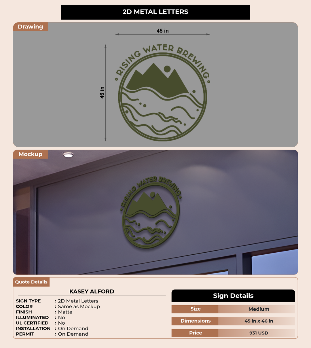 CUSTOM MOCKUP SIGN FOR Kasey Alford