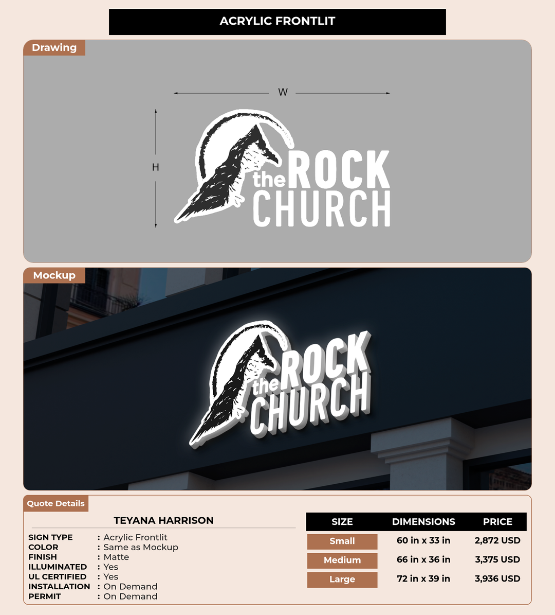 CUSTOM MOCKUP SIGN FOR Teyana Harrison