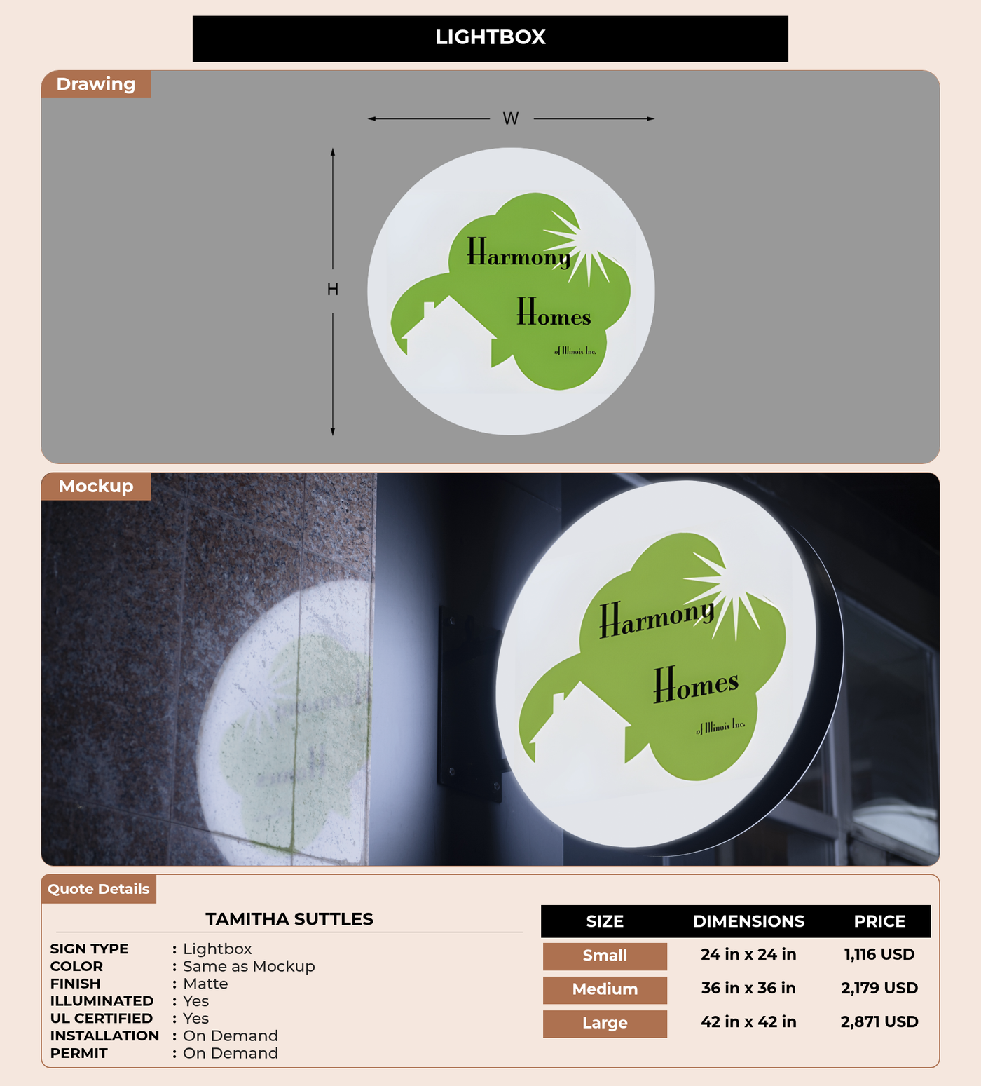 CUSTOM MOCKUP SIGN FOR Tamitha Suttles