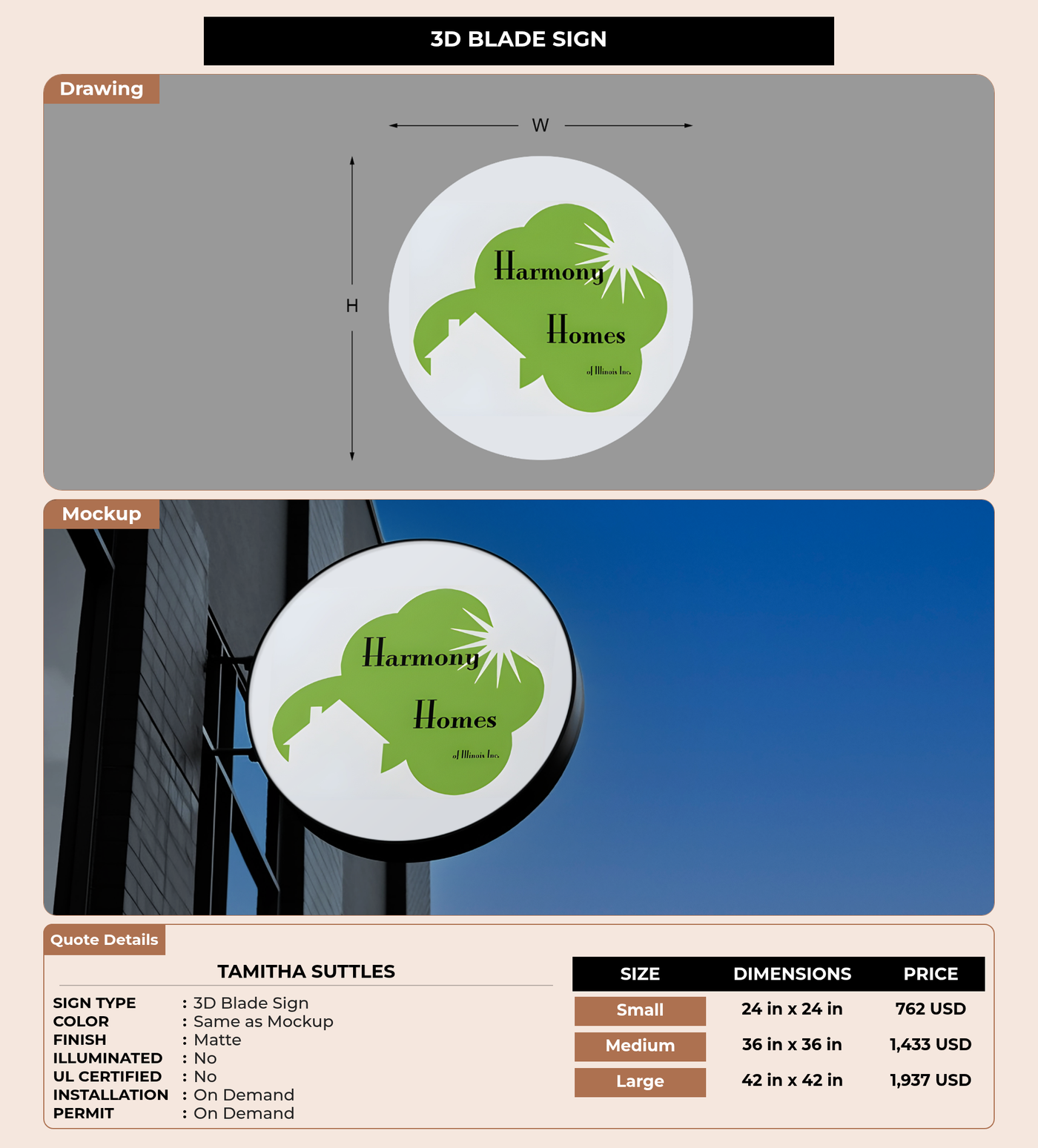 CUSTOM MOCKUP SIGN FOR Tamitha Suttles