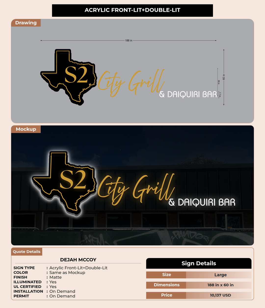 CUSTOM MOCKUP SIGN FOR Dejah McCoy