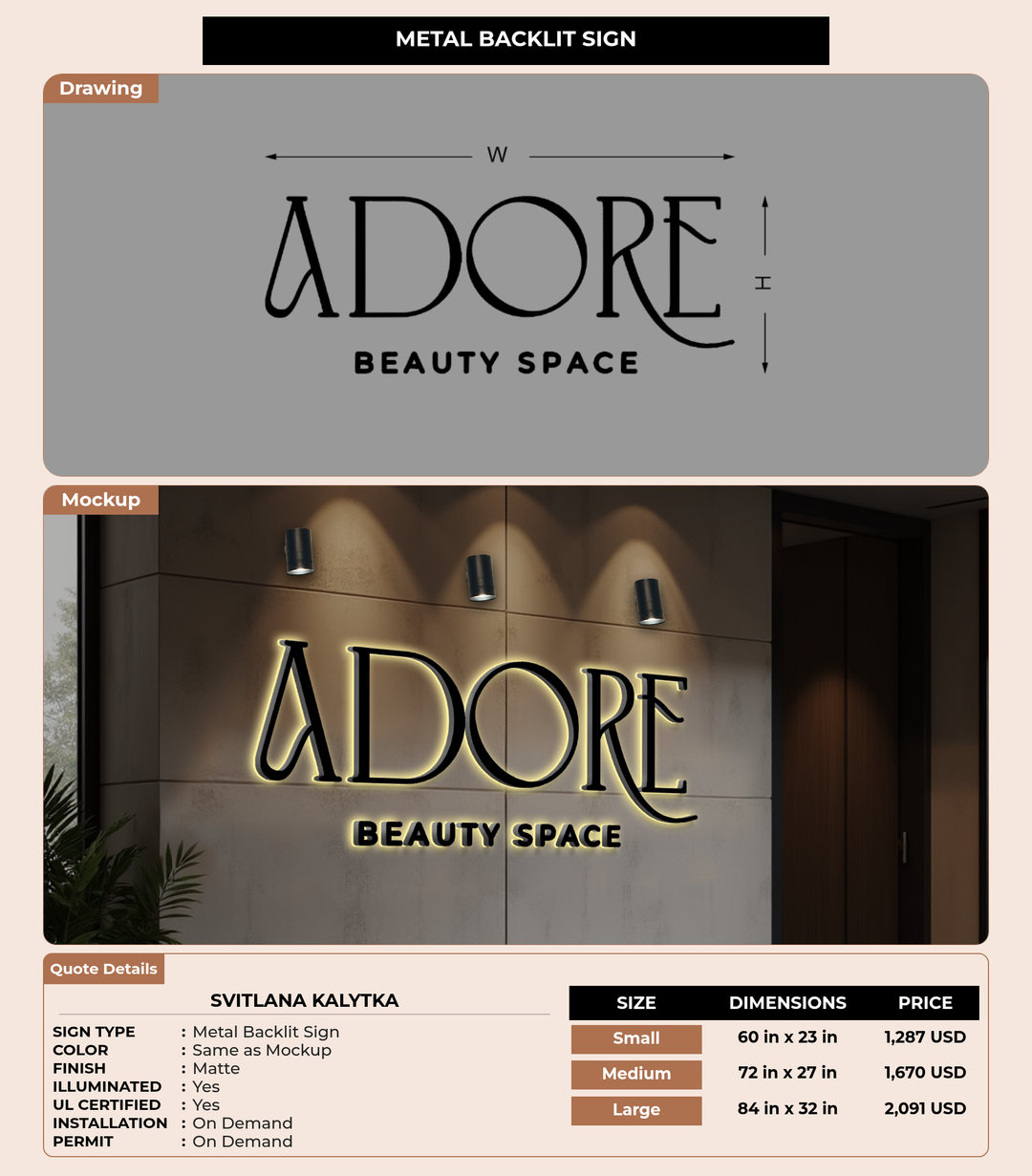 CUSTOM MOCKUP SIGN FOR Svitlana Kalytka