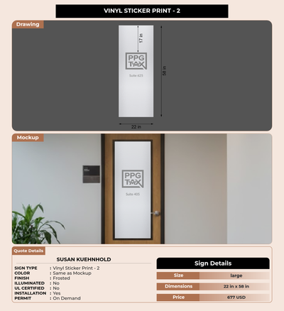 CUSTOM MOCKUP SIGN FOR Susan Kuehnhold