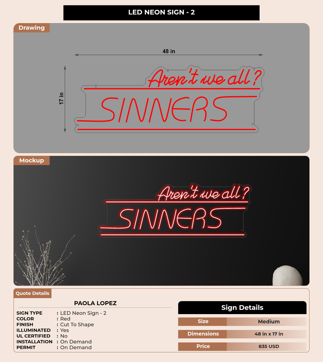 CUSTOM MOCKUP SIGN FOR paola lopez