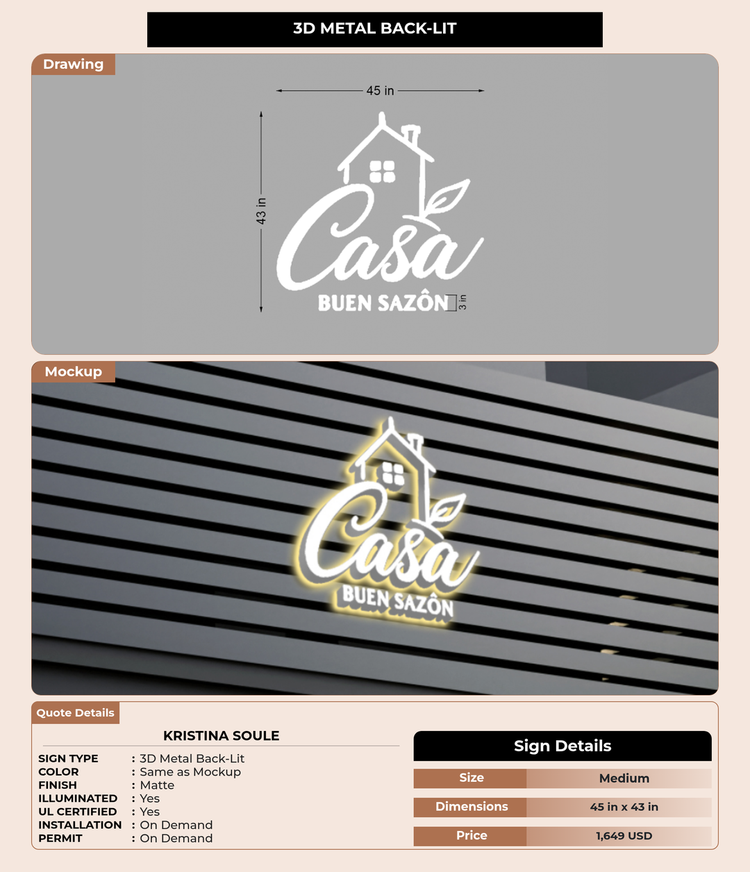 CUSTOM MOCKUP SIGN FOR Kristina Soule