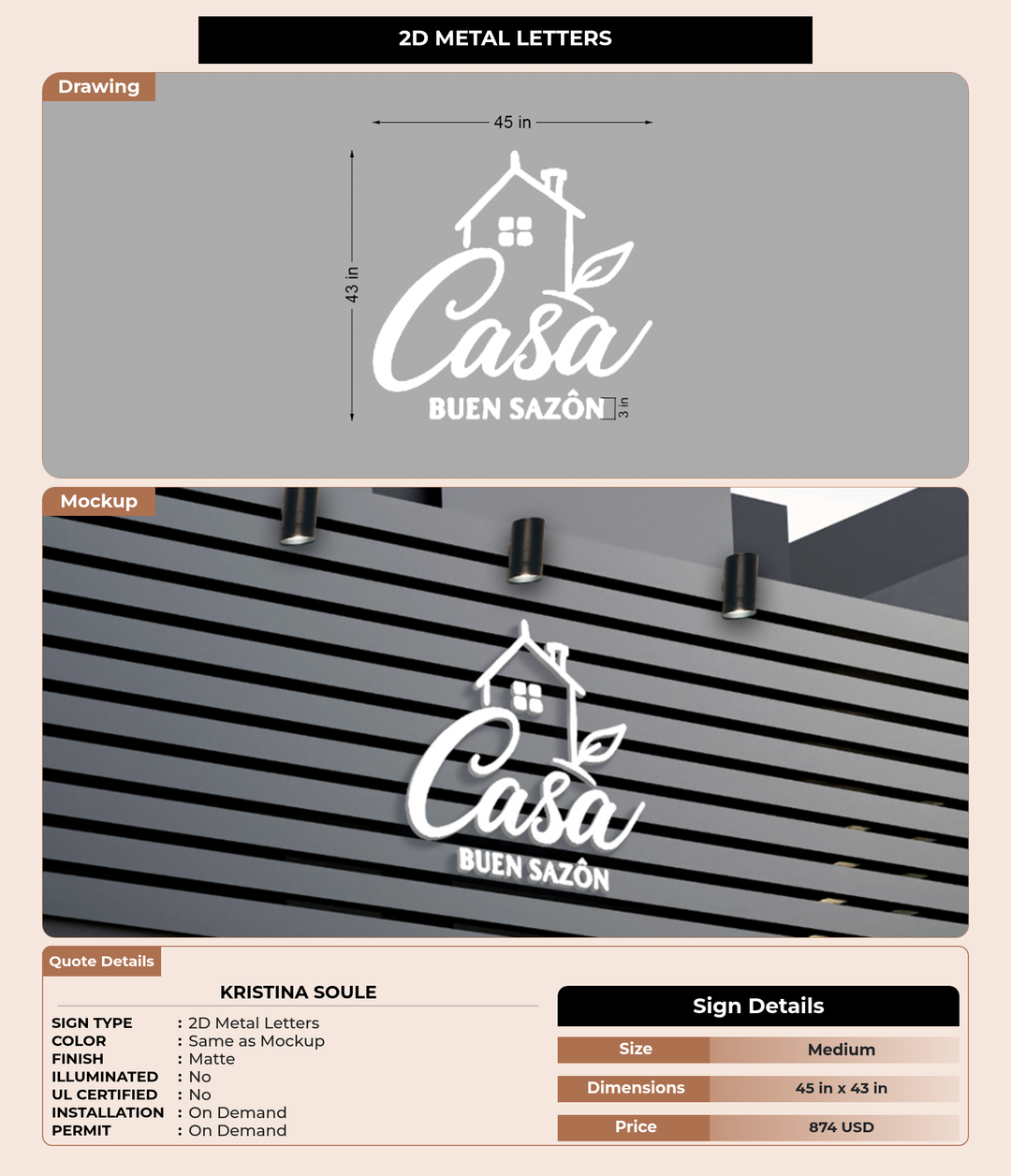 CUSTOM MOCKUP SIGN FOR Kristina Soule