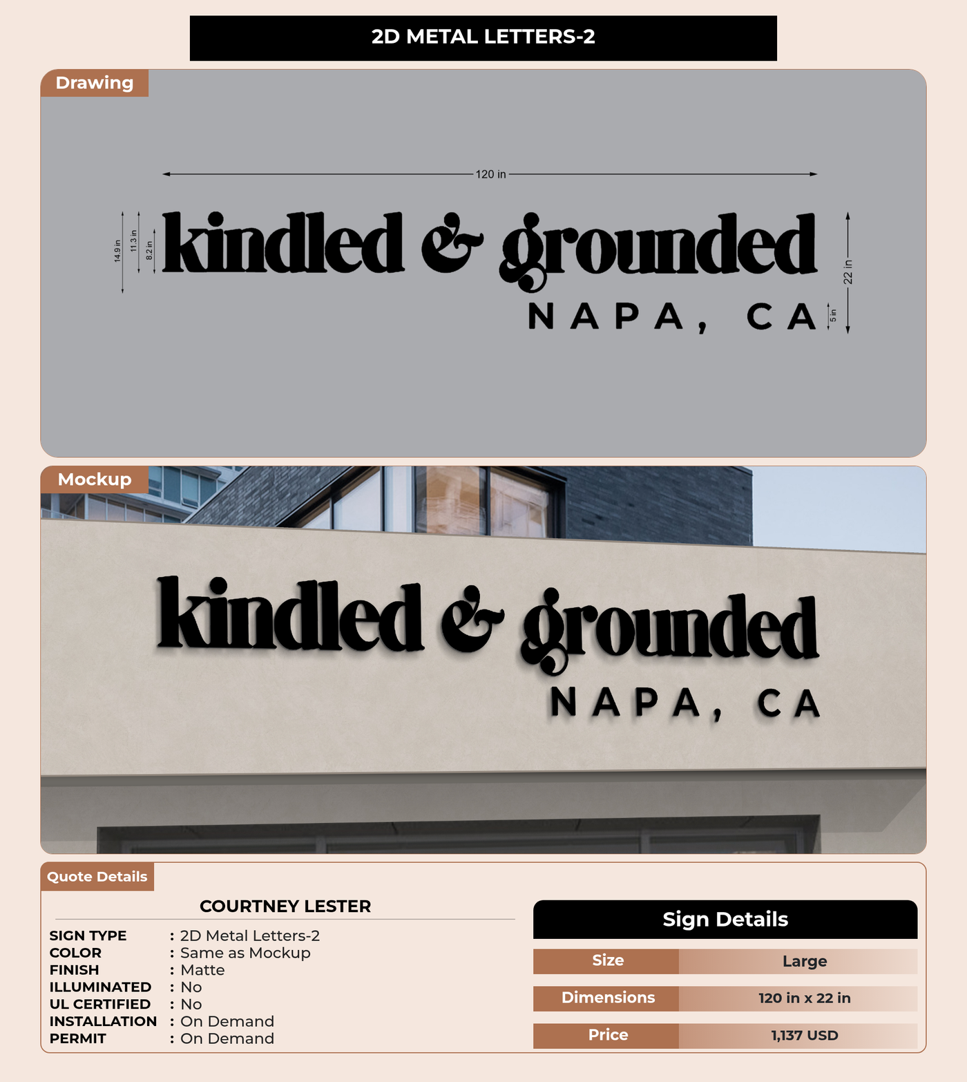 CUSTOM MOCKUP SIGN FOR Courtney Lester