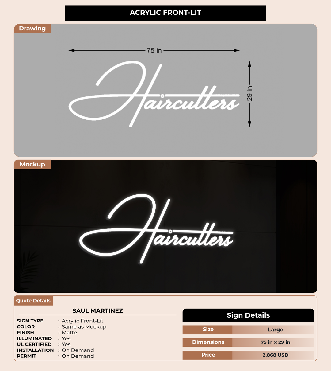 CUSTOM MOCKUP SIGN FOR Saul Martinez