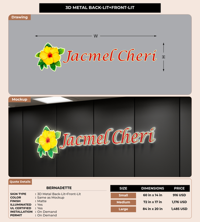 CUSTOM MOCKUP SIGN FOR Bernadette