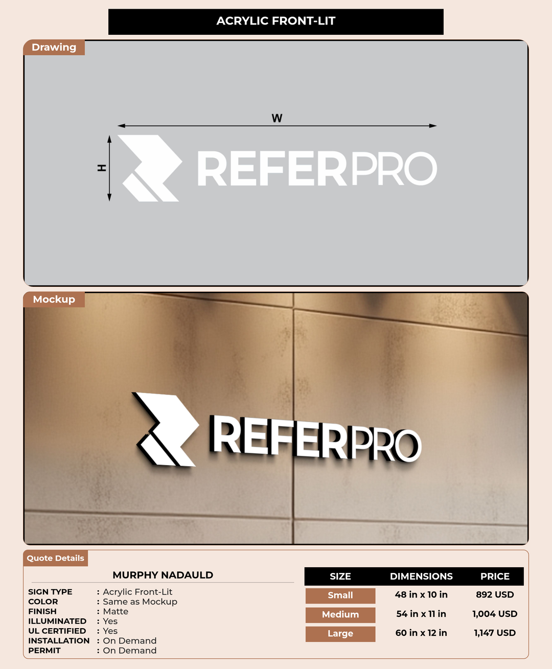 CUSTOM MOCKUP SIGN FOR Murphy Nadauld