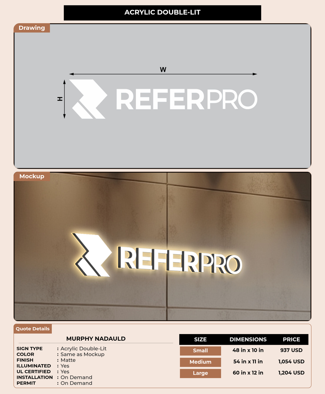 CUSTOM MOCKUP SIGN FOR Murphy Nadauld